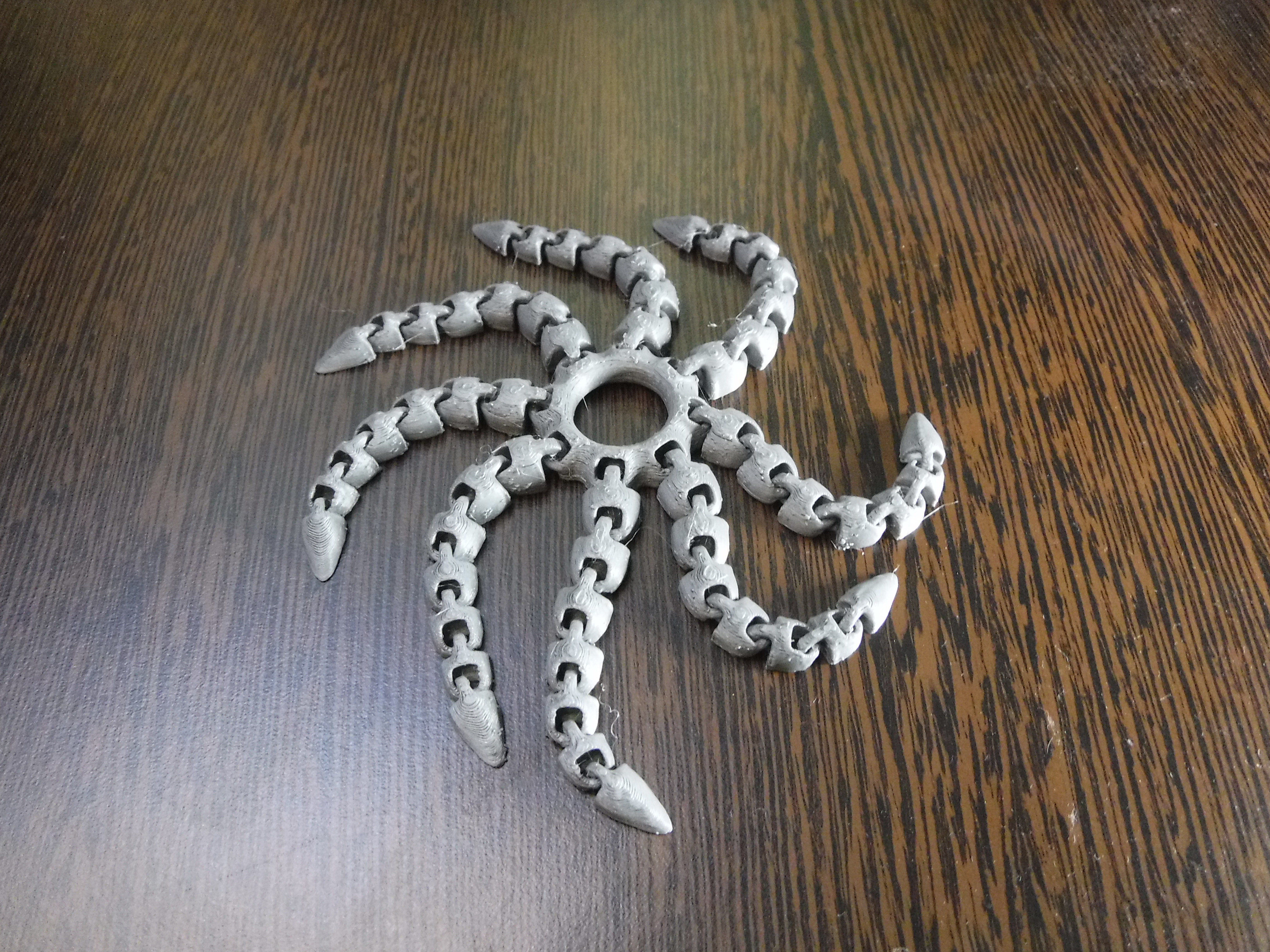 Articulated flexi fidget holed octopus 3D print model_4
