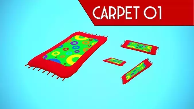 CARPET 01 - CARTOON STYLIZED Low-poly 3D model