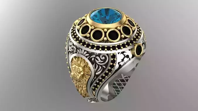 majestic lion men ring