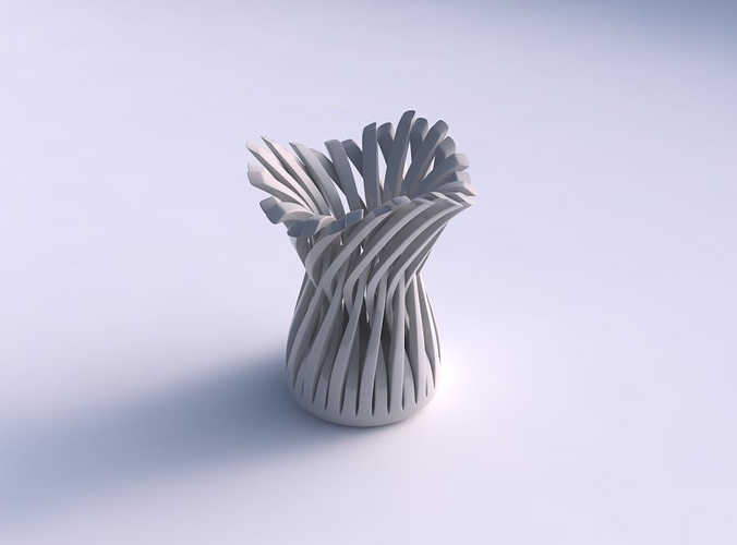 Bowl cylindrical with twisted sharp muscle structures streche... 3D print model