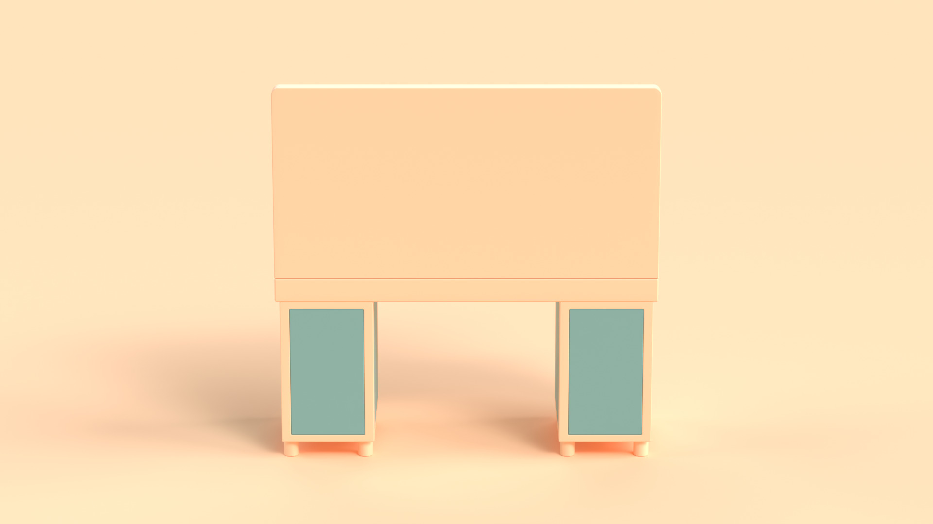 Table 17 Study Table with Storage Cabinet and Shelves Low-poly 3D model_3