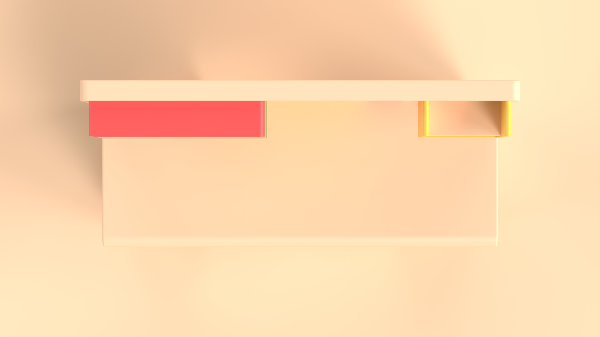 Table 17 Study Table with Storage Cabinet and Shelves Low-poly 3D model_4