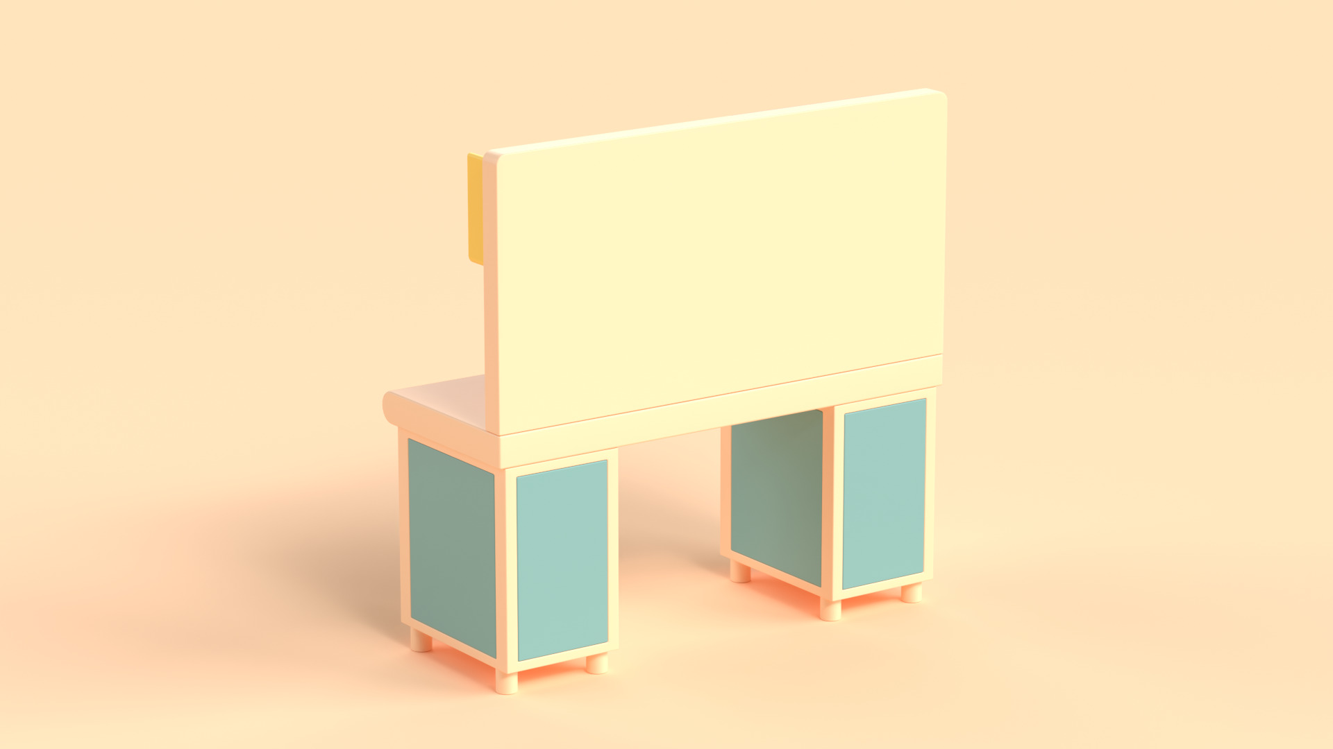 Table 17 Study Table with Storage Cabinet and Shelves Low-poly 3D model_2