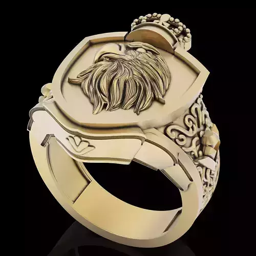Eagle ring silver gold sterling printable jewelry 3D model