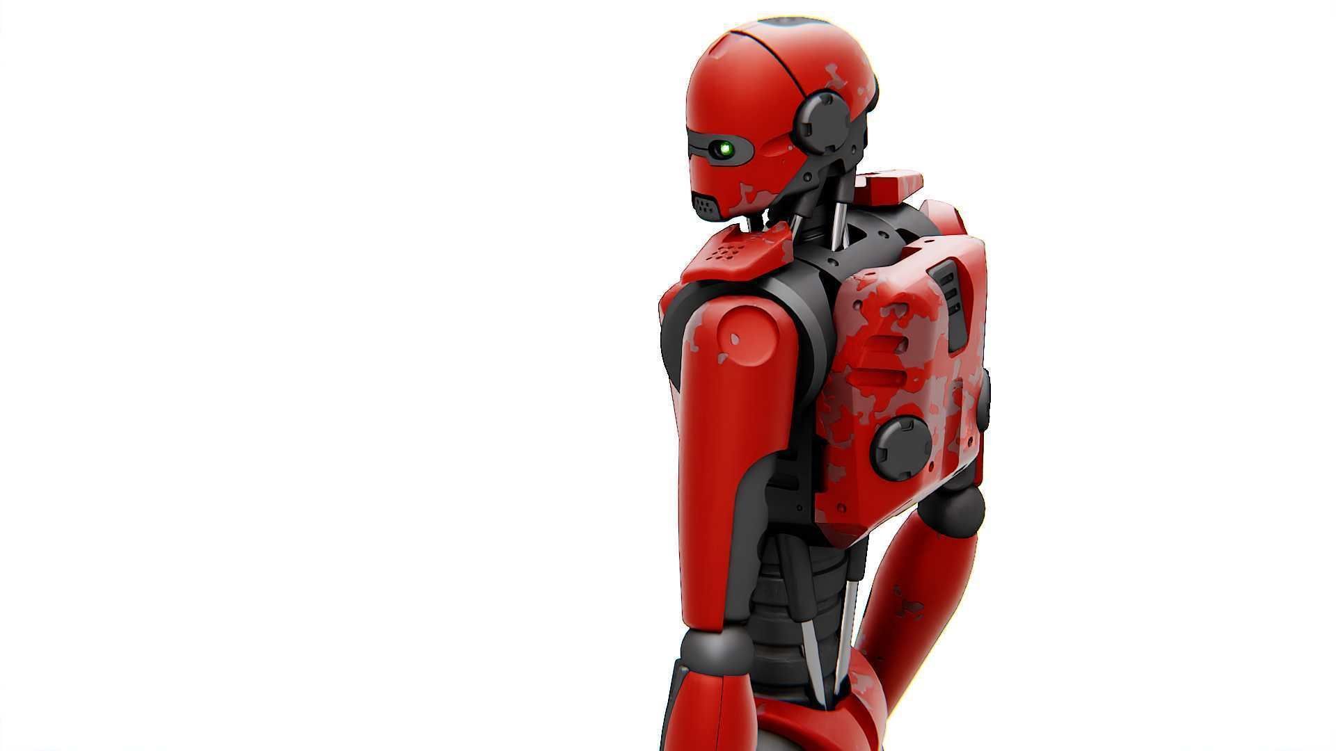 ANDROID MECHA  V-2  Rigged for Unreal Engine - Unity - MIXAMO  3D model_14