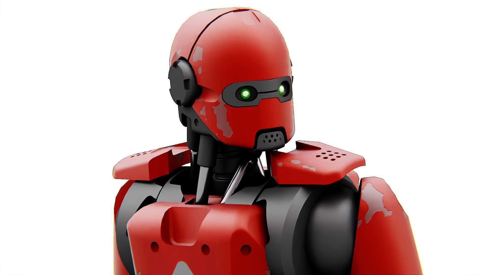 ANDROID MECHA  V-2  Rigged for Unreal Engine - Unity - MIXAMO  3D model_17