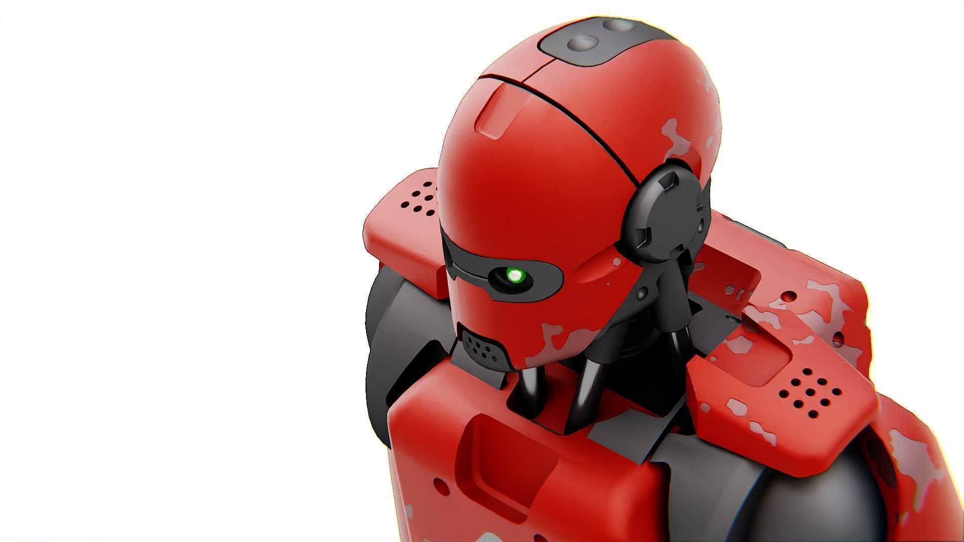 ANDROID MECHA  V-2  Rigged for Unreal Engine - Unity - MIXAMO  3D model_30