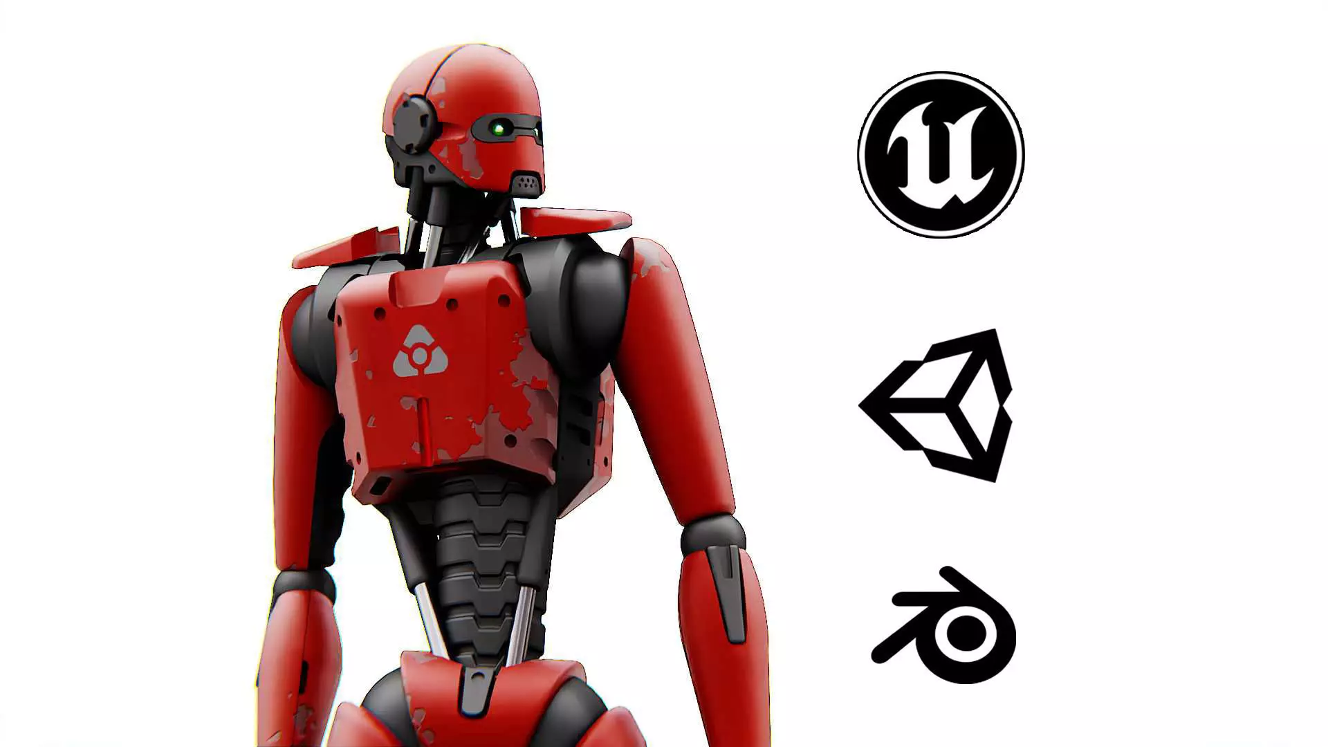 ANDROID MECHA  V-2  Rigged for Unreal Engine - Unity - MIXAMO  3D model_0