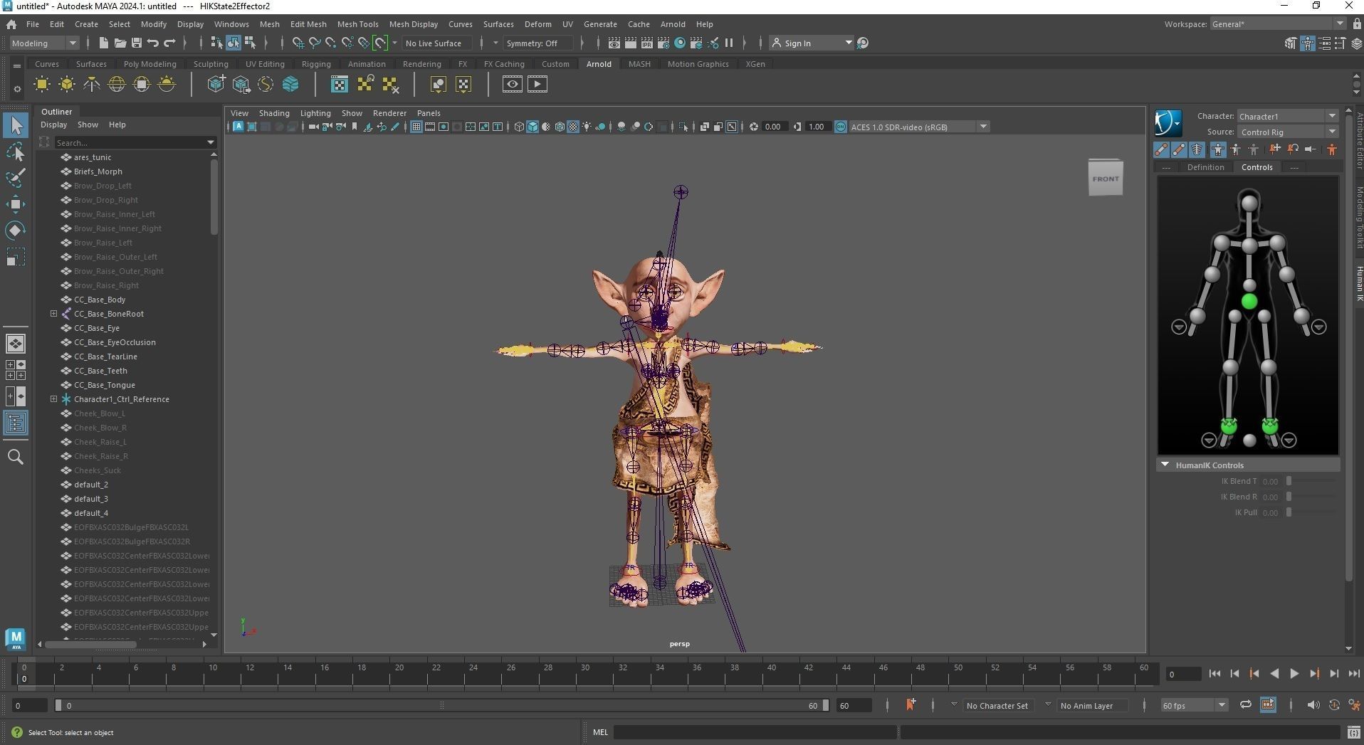 Elf Rigged Animated 2500 Free animations tutorial Low-poly 3D model_11