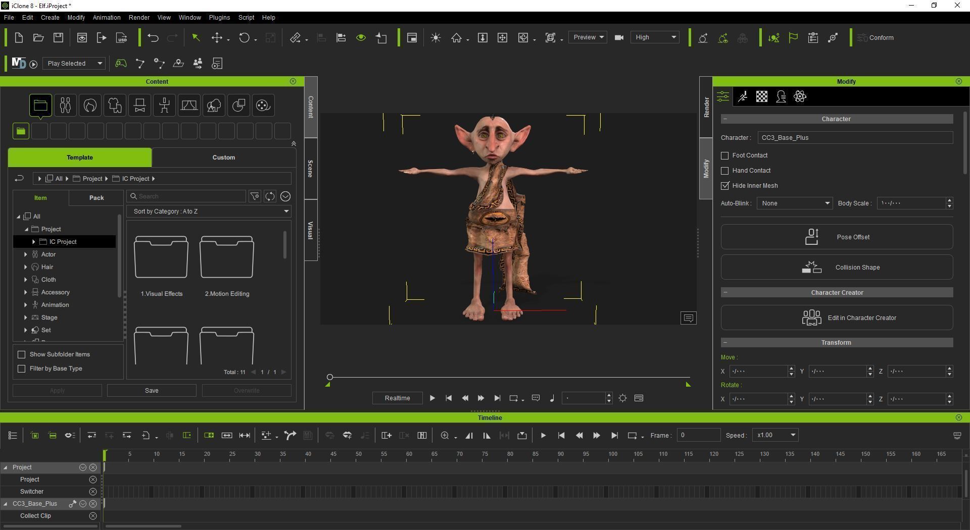 Elf Rigged Animated 2500 Free animations tutorial Low-poly 3D model_12