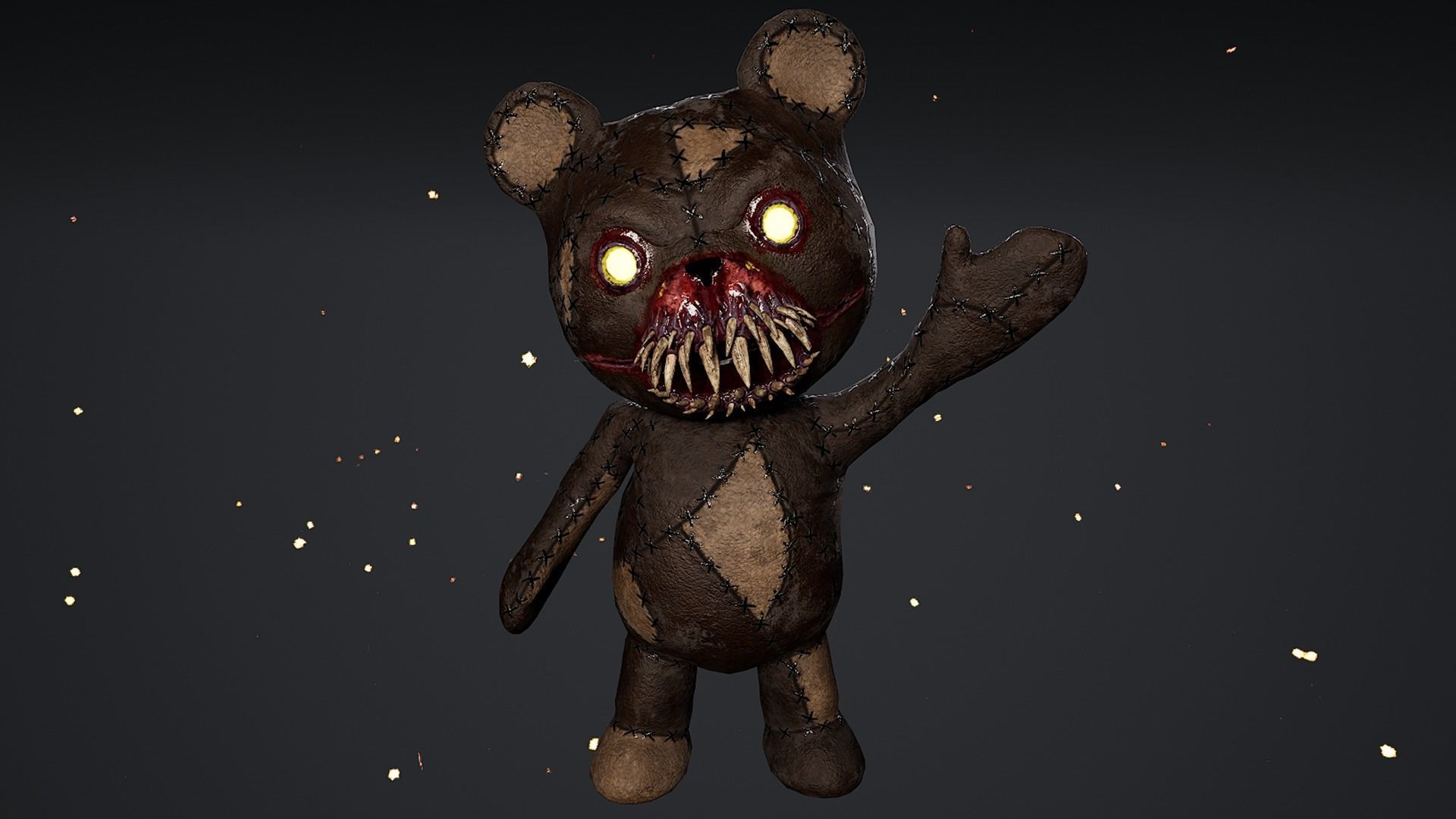 Horror Bear Game Ready  Low-poly 3D model_7
