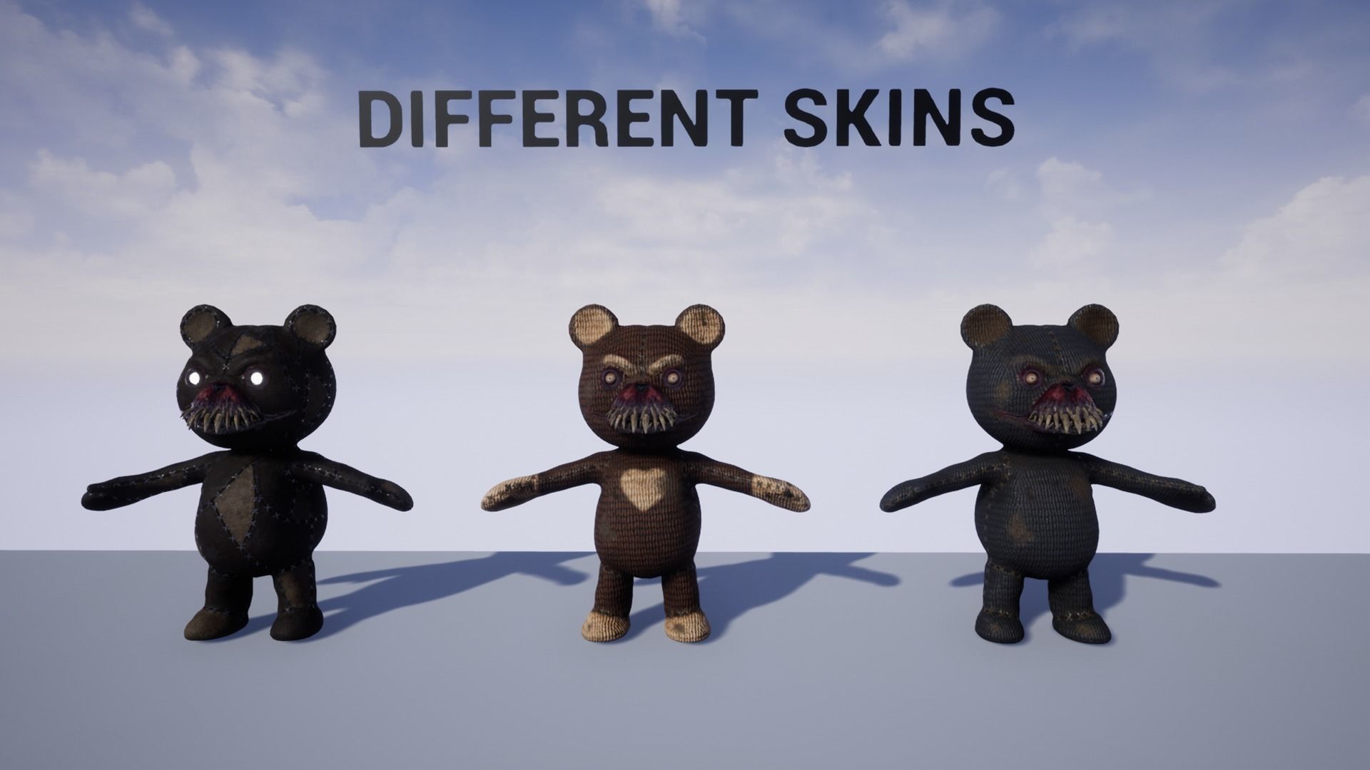 Horror Bear Game Ready  Low-poly 3D model_9