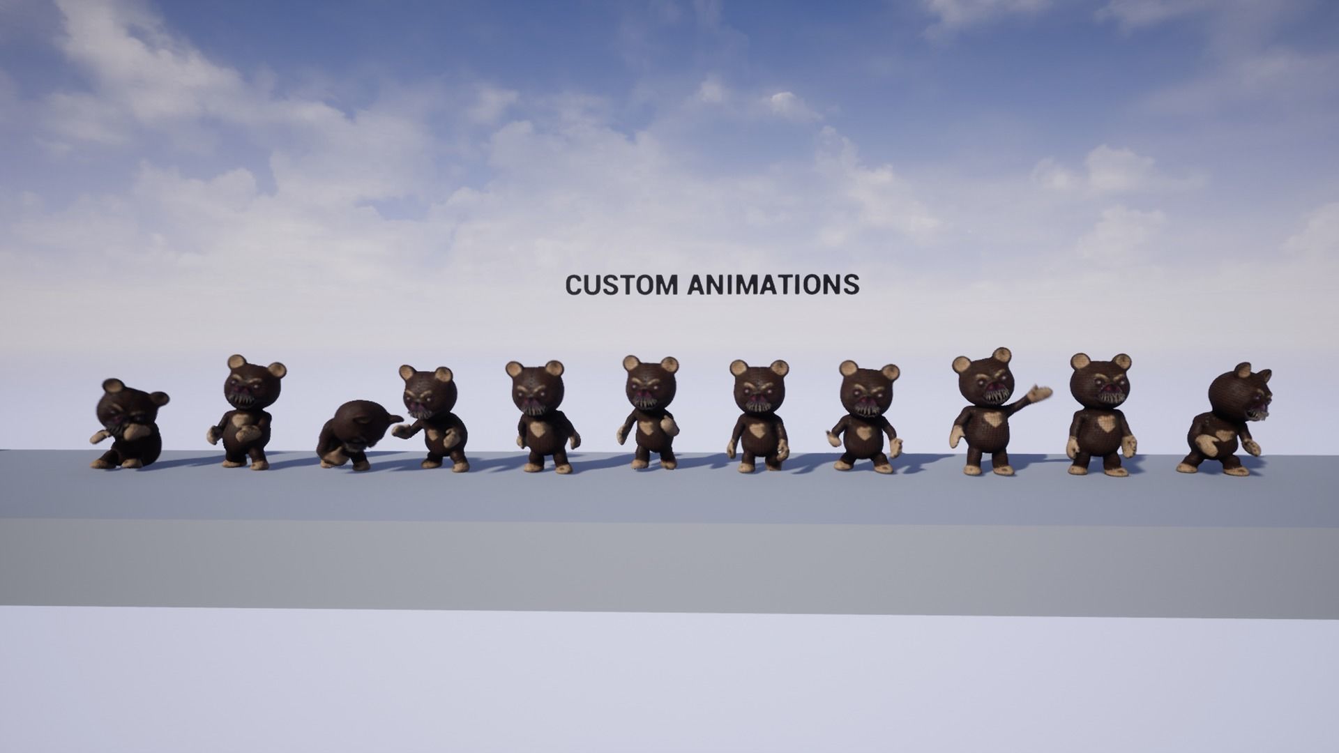 Horror Bear Game Ready  Low-poly 3D model_10