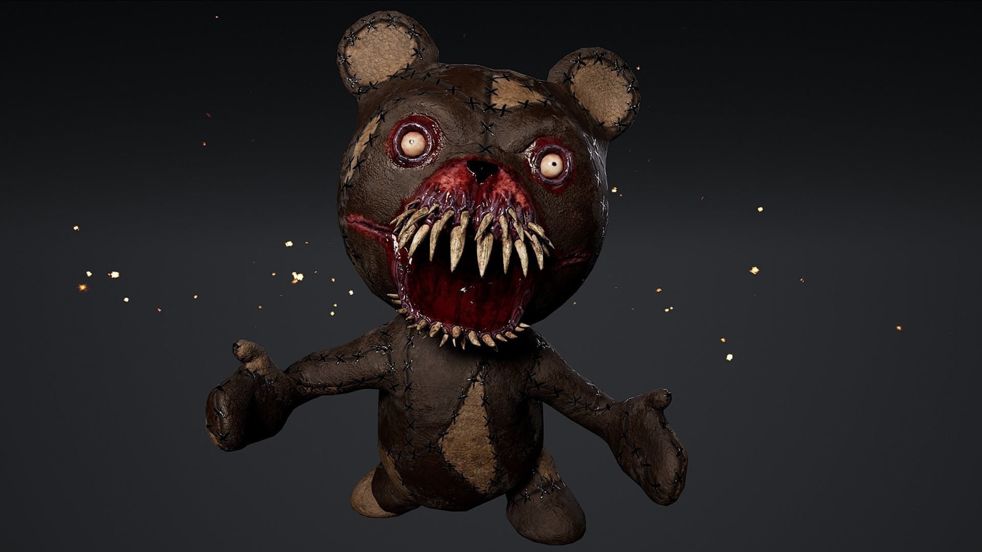Horror Bear Game Ready  Low-poly 3D model_6