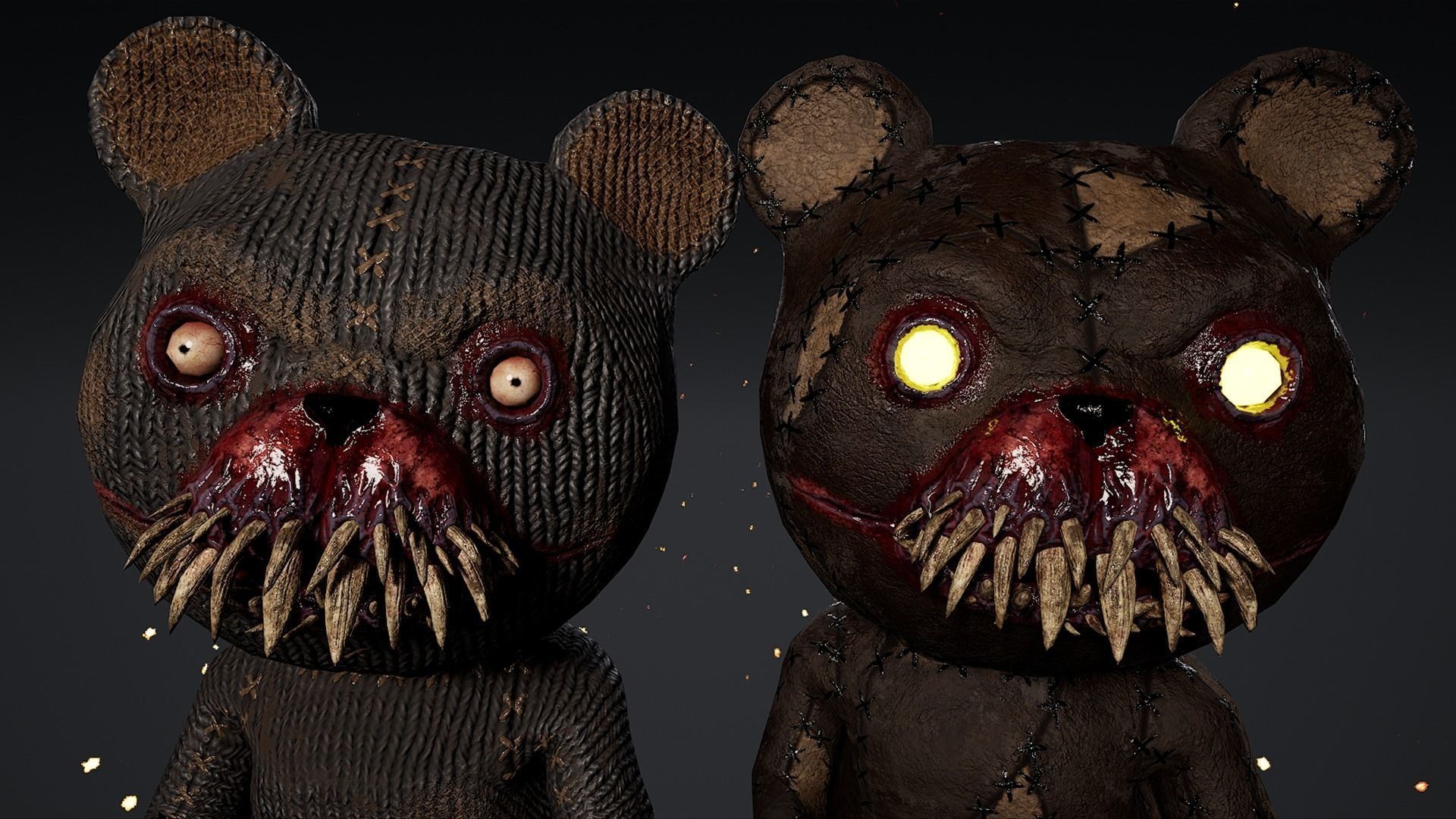 Horror Bear Game Ready  Low-poly 3D model_5