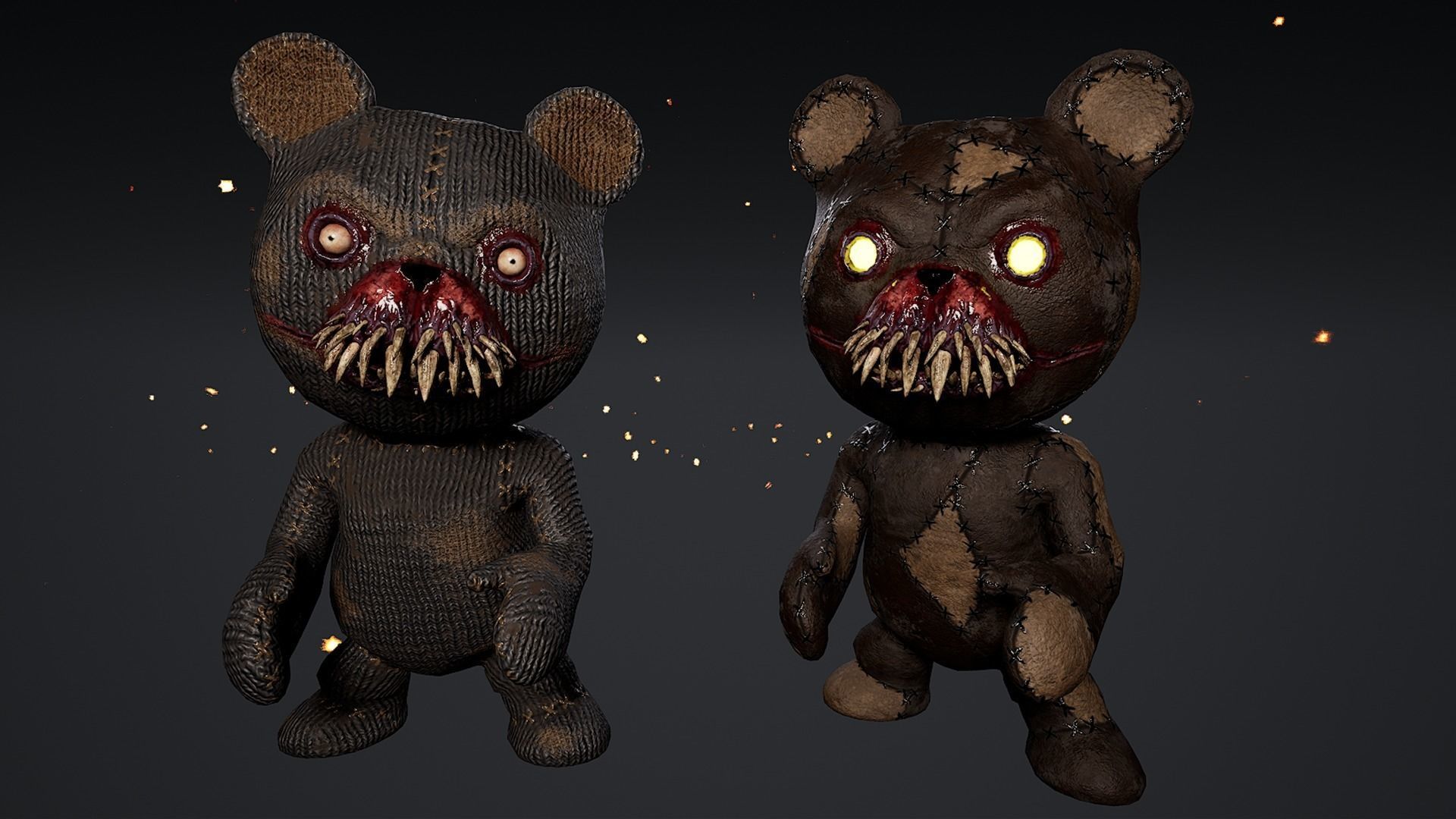 Horror Bear Game Ready  Low-poly 3D model_4