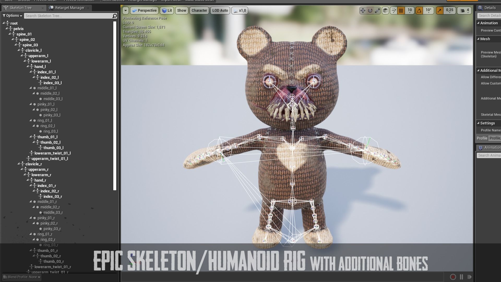 Horror Bear Game Ready  Low-poly 3D model_13