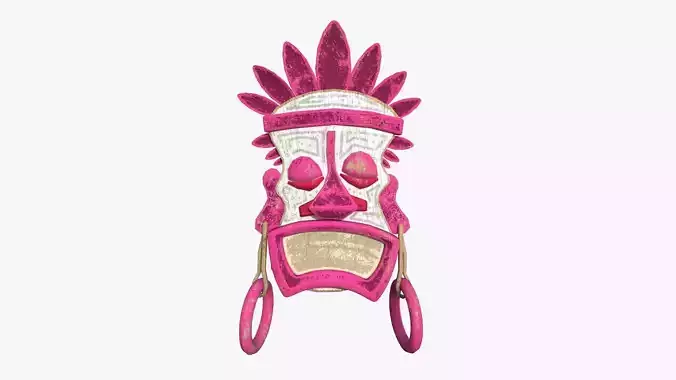Tribal Mask J05 White Pink - Costume Character Design Low-poly 3D model