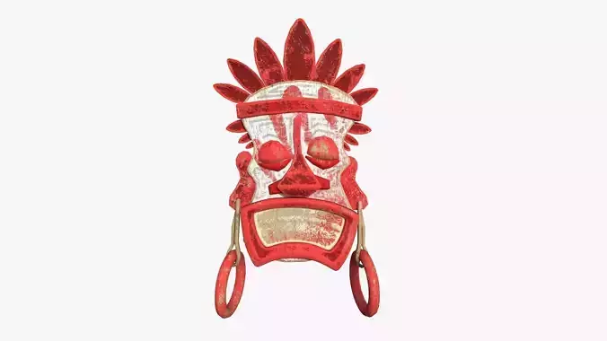 Tribal Mask J07 White Bloody - Costume Character Design Low-poly 3D model