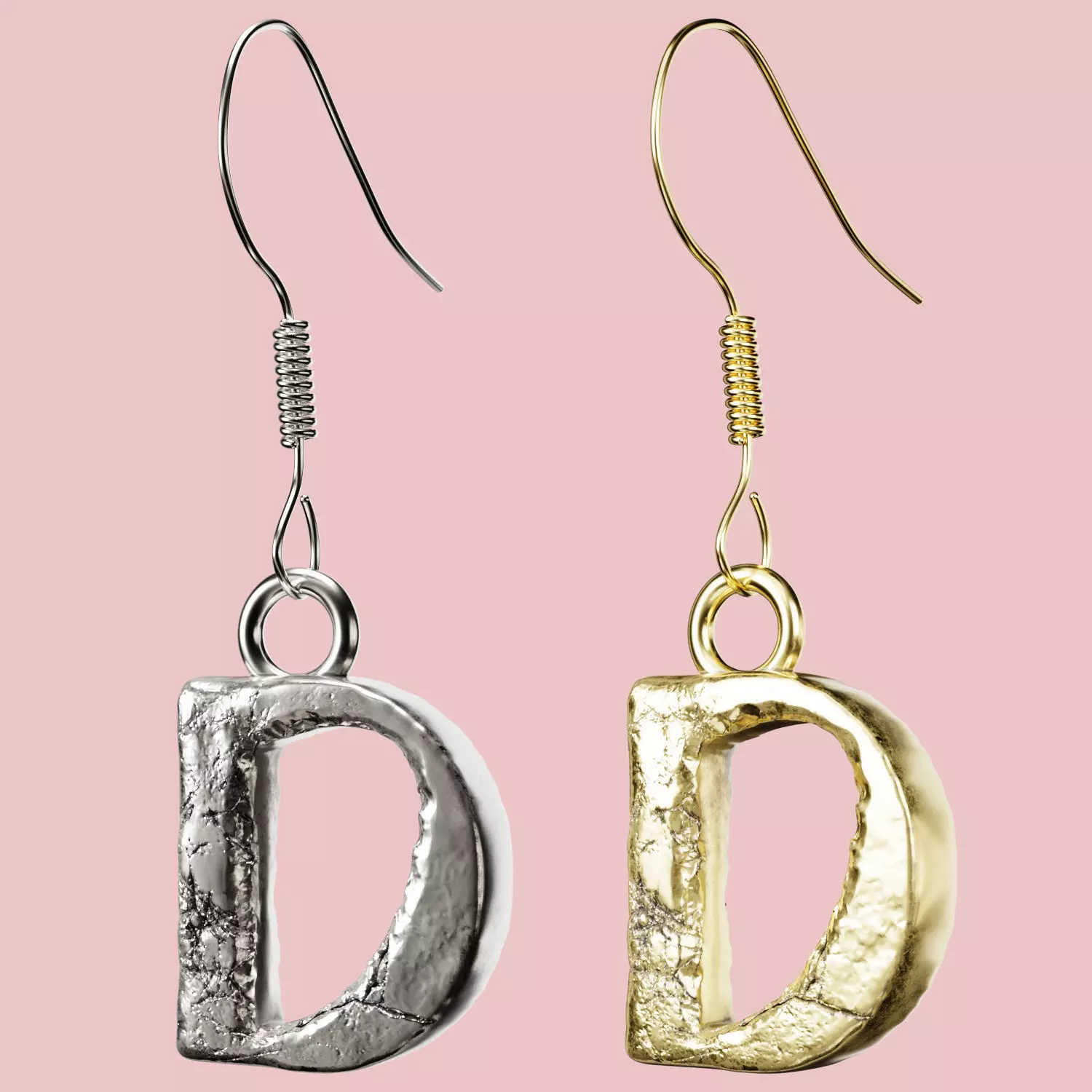 Letter Earring D 3dprintable Free 3D print model