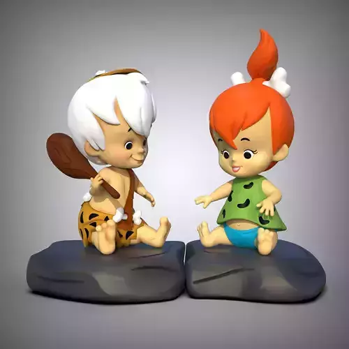 PEBBLES y BAMBAM  3D print model