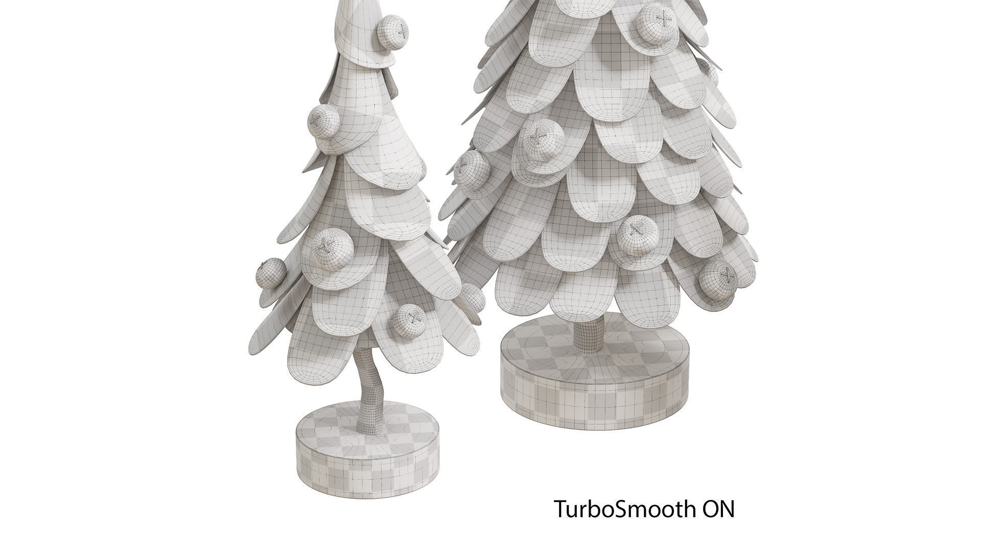 Craft Christmas Trees Set  3D model_6