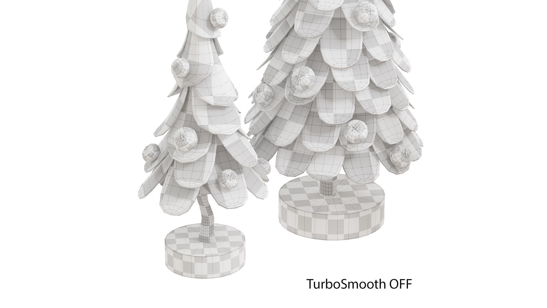 Craft Christmas Trees Set  3D model_8