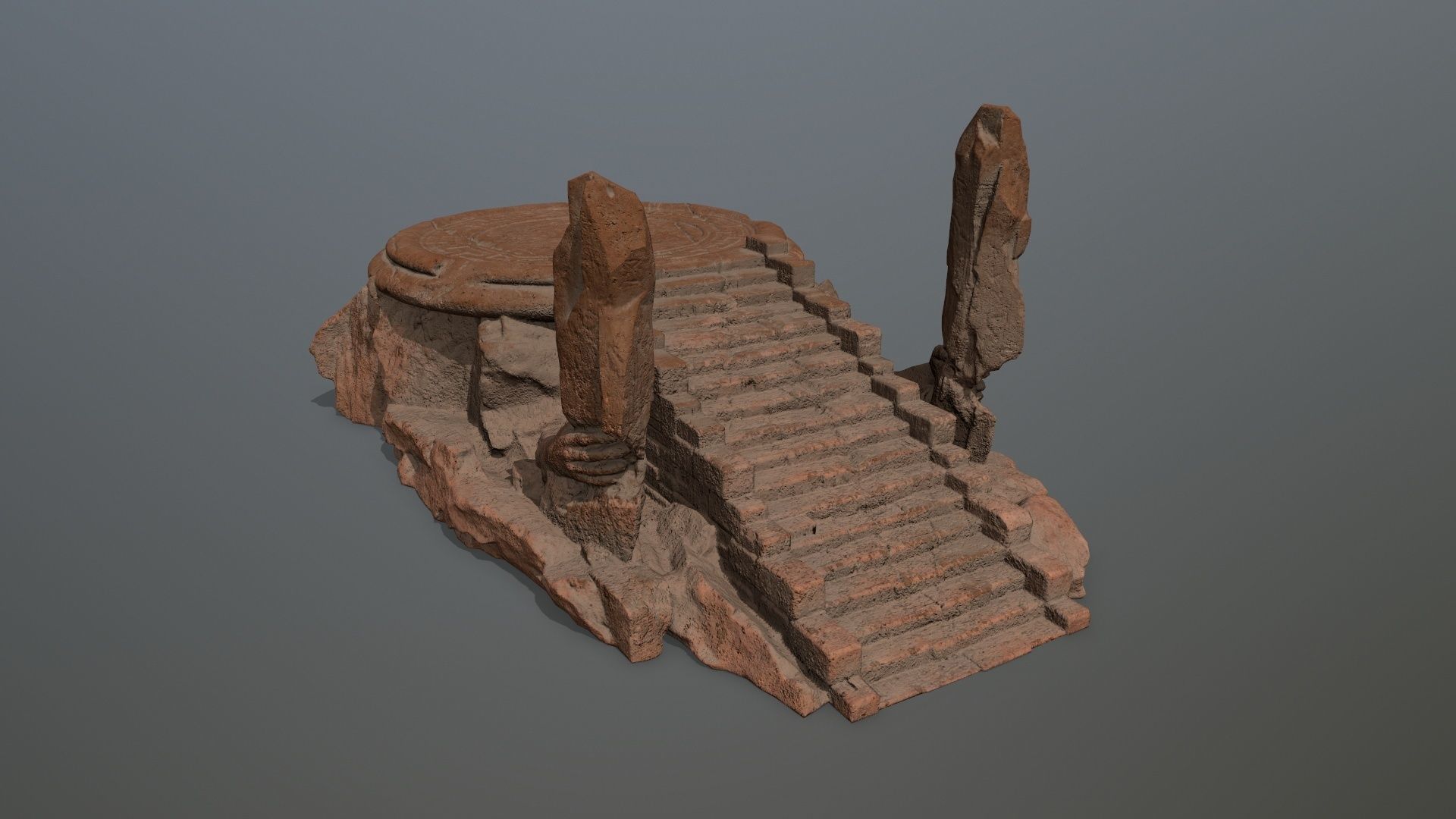 temple Low-poly 3D model_3