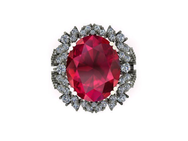 ruby wedding ring 3D print model_1