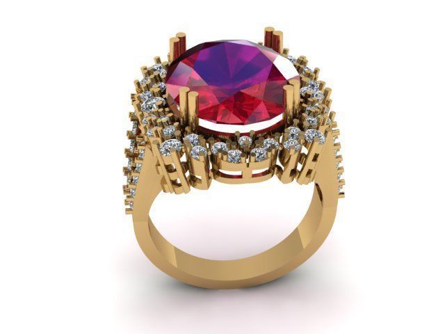 ruby wedding ring 3D print model_4