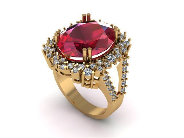 ruby wedding ring 3D print model_2