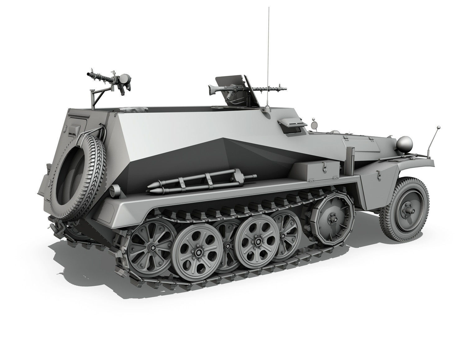 SDKFZ 250 - German Halftruck 3D model_8