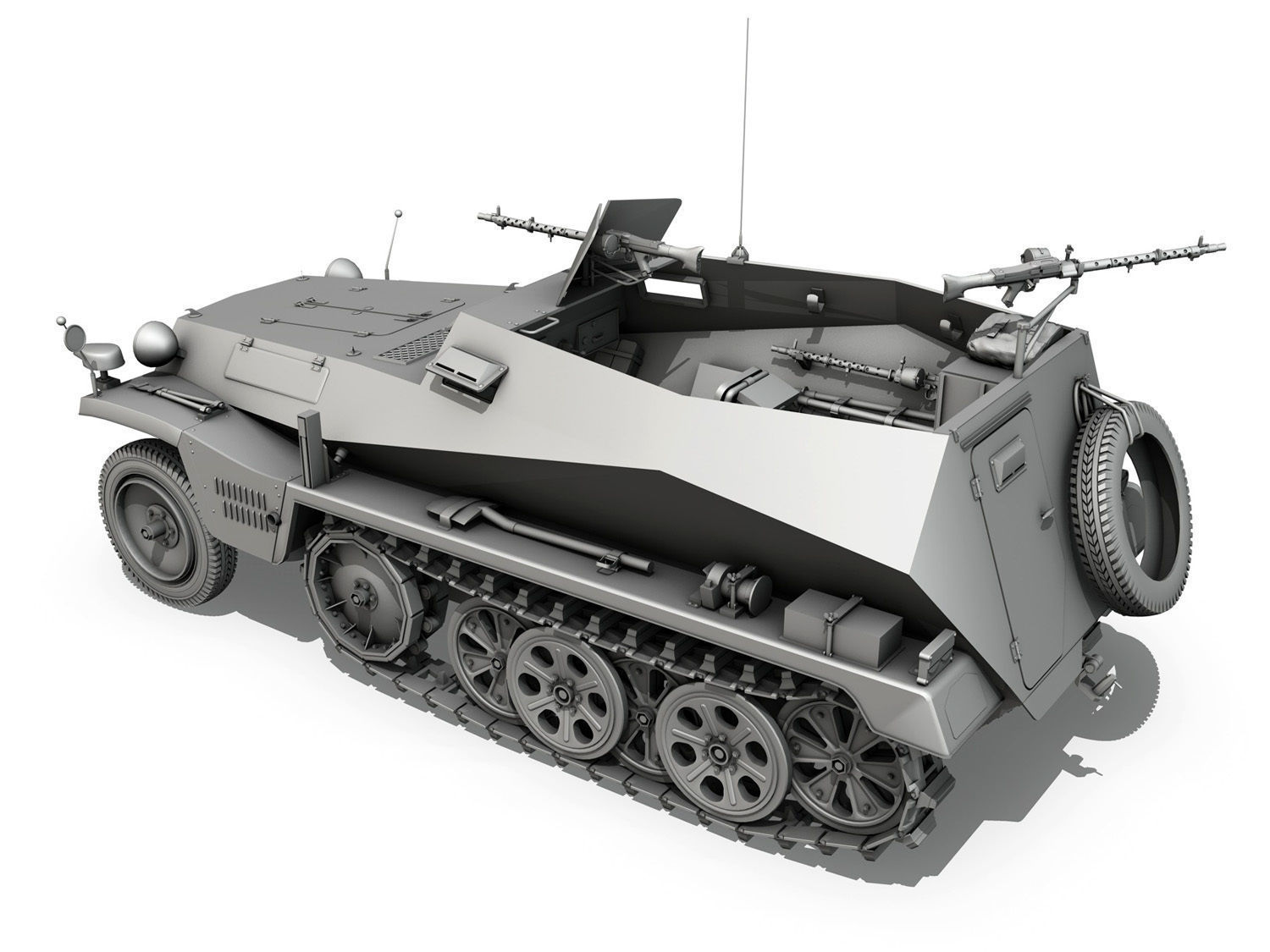 SDKFZ 250 - German Halftruck 3D model_3