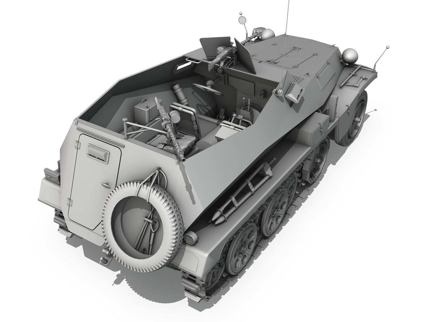 SDKFZ 250 - German Halftruck 3D model_5