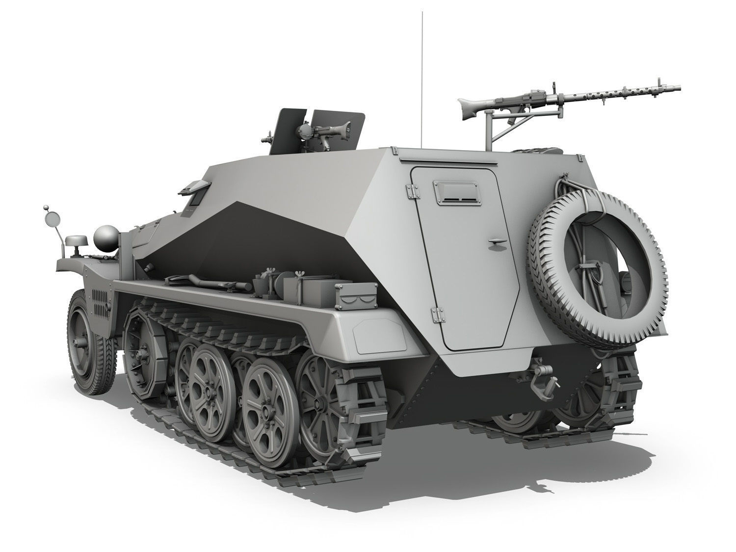 SDKFZ 250 - German Halftruck 3D model_4