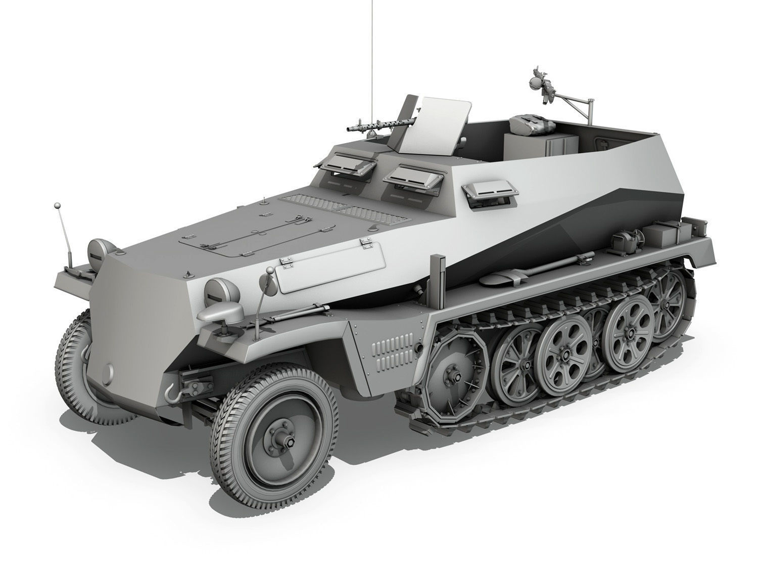 SDKFZ 250 - German Halftruck 3D model_2