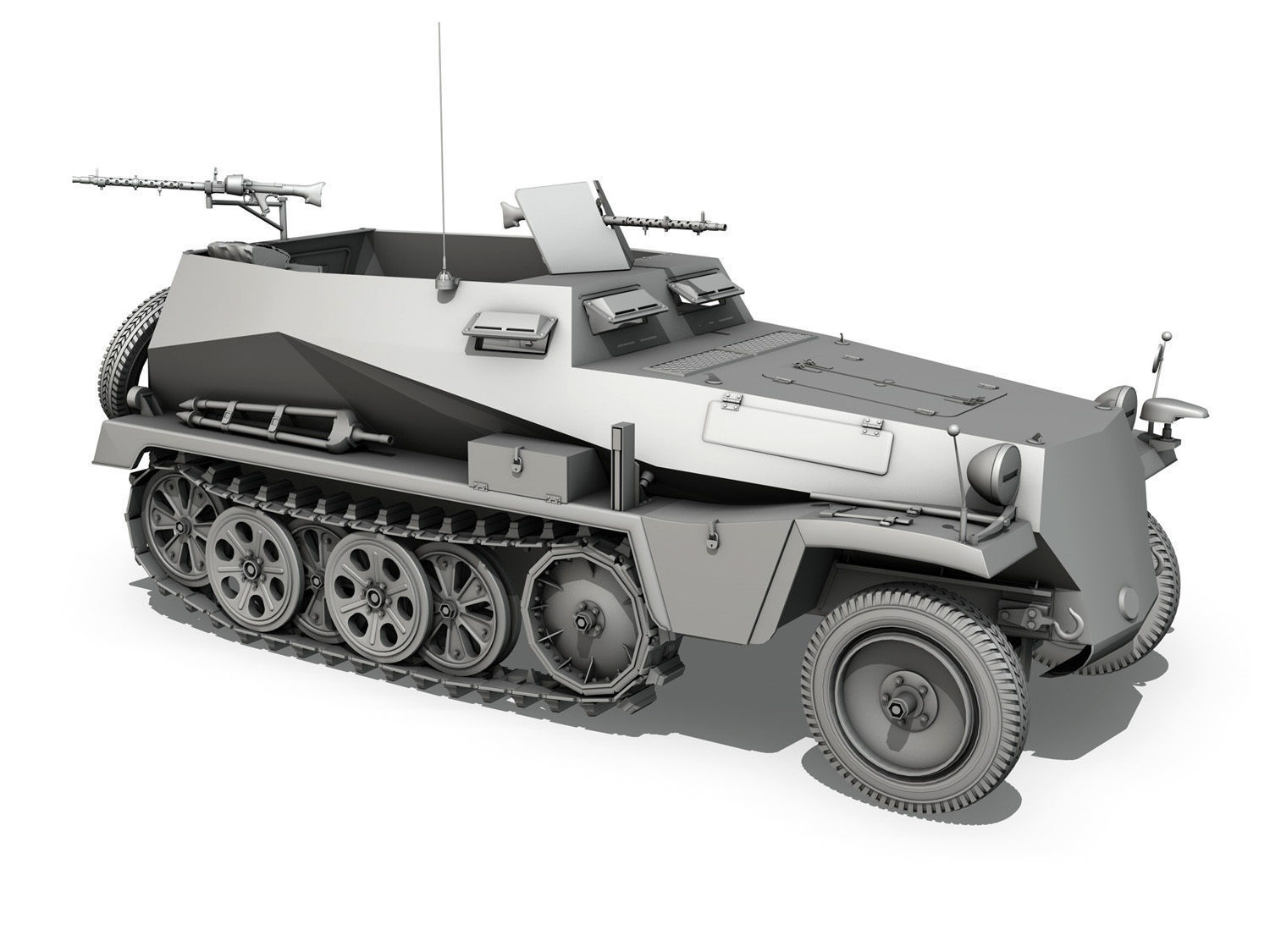 SDKFZ 250 - German Halftruck 3D model_9