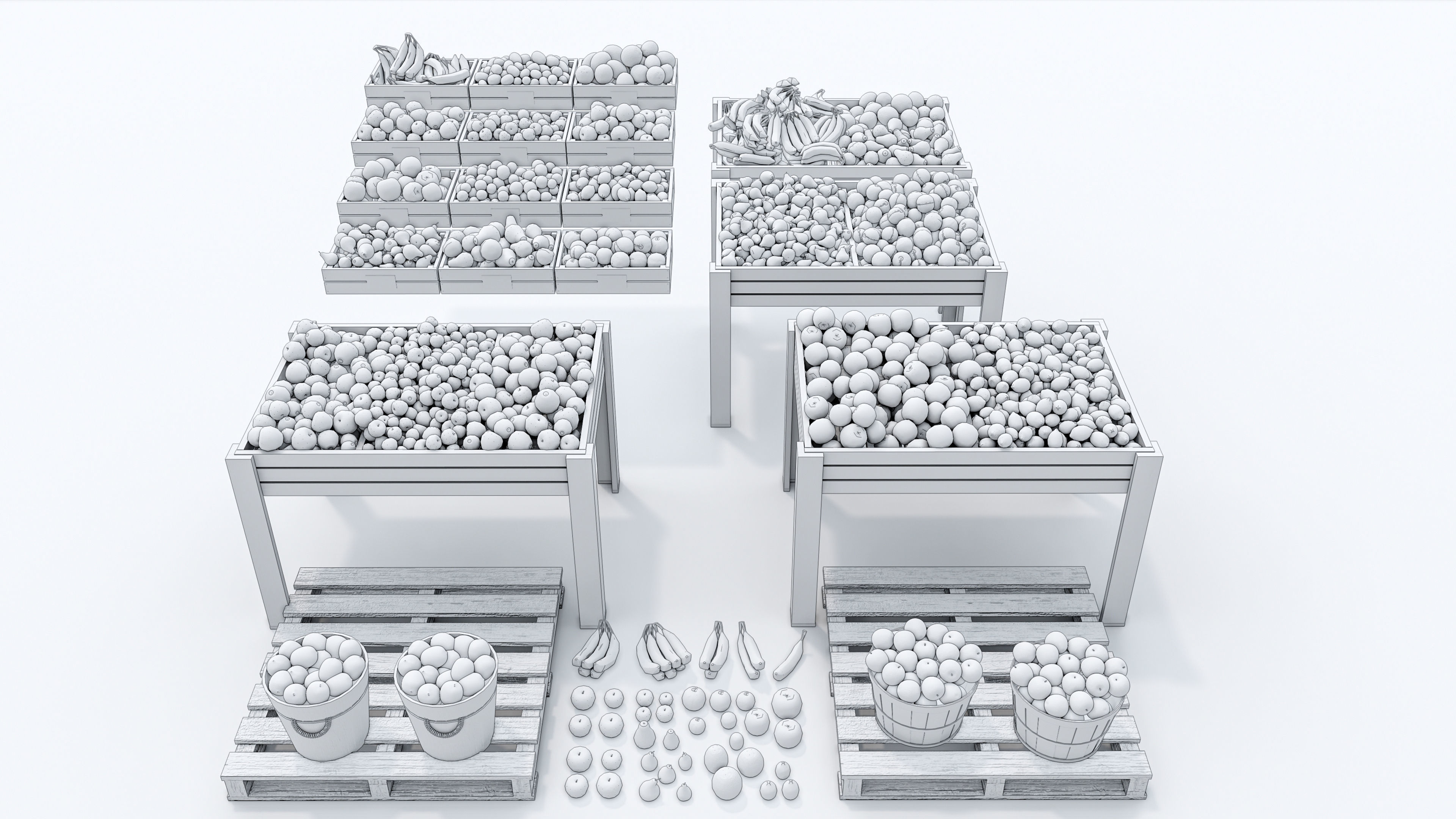 Fruits and vegetables Supermarket Grocery store 3D model_17