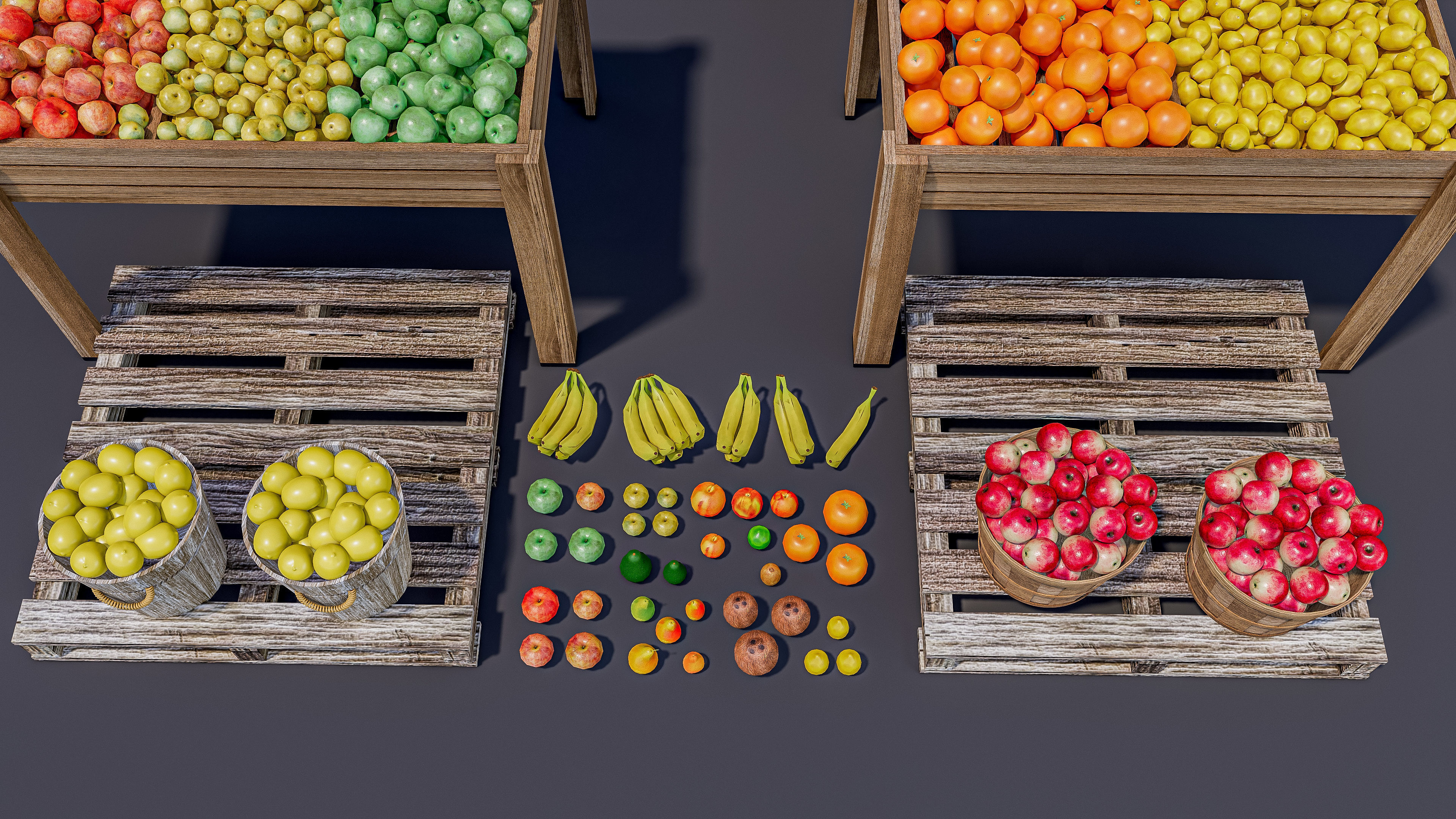 Fruits and vegetables Supermarket Grocery store 3D model_4