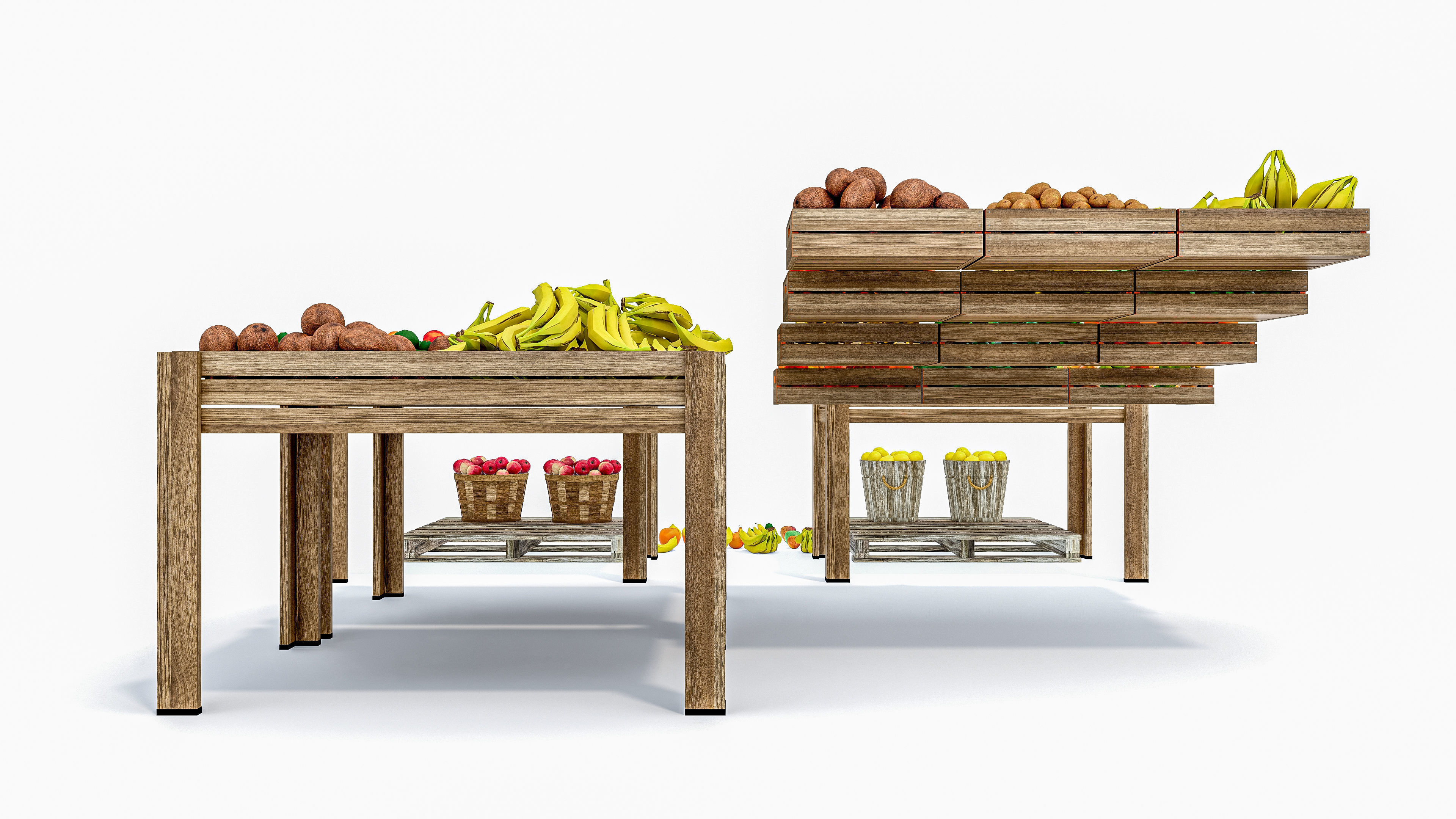 Fruits and vegetables Supermarket Grocery store 3D model_10