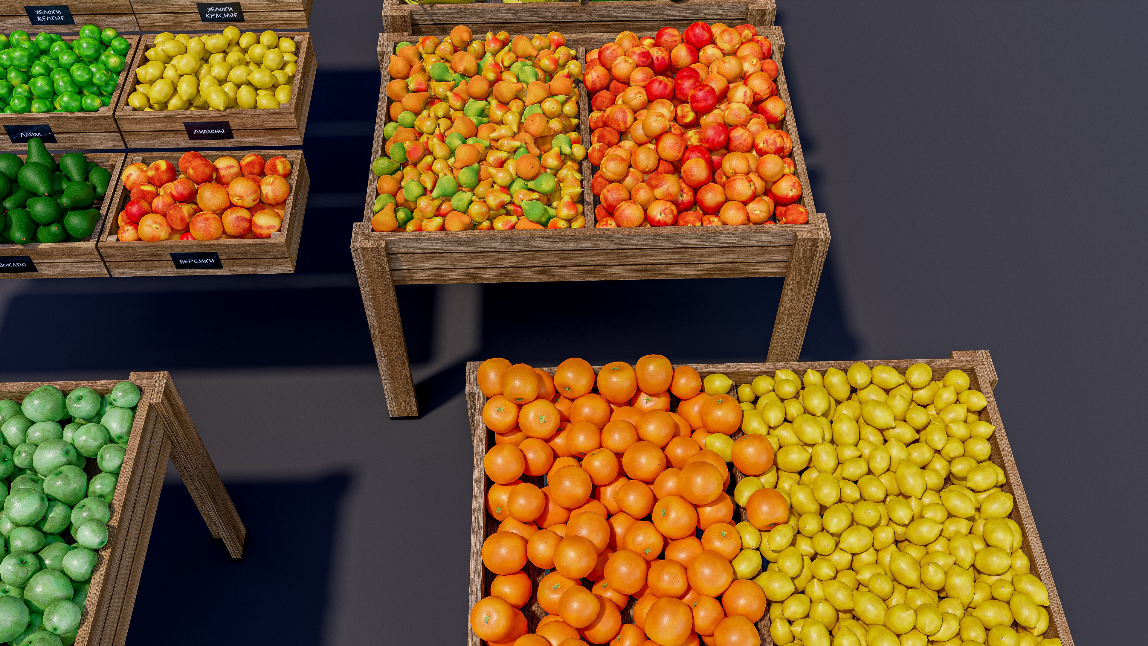 Fruits and vegetables Supermarket Grocery store 3D model_3
