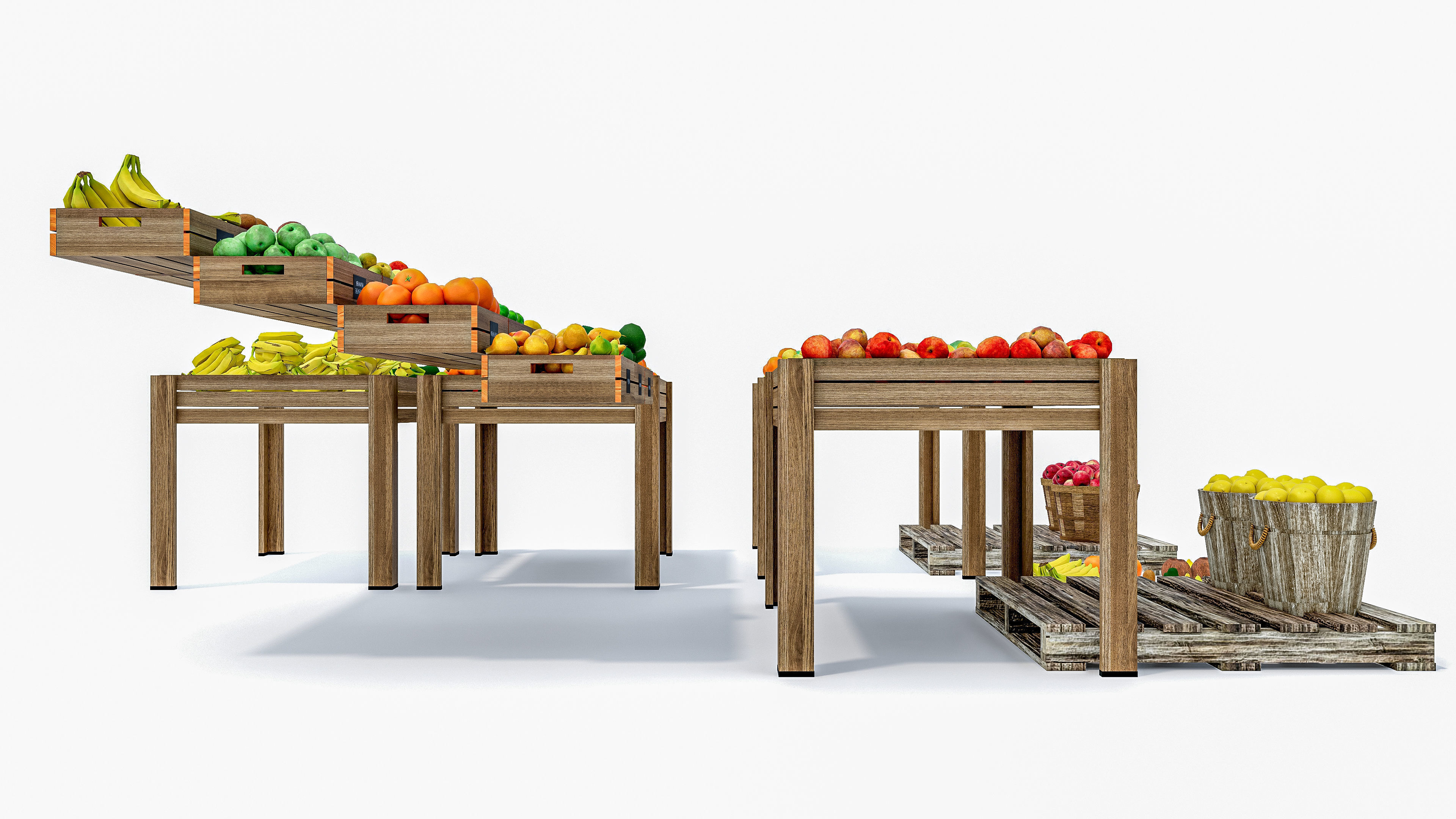 Fruits and vegetables Supermarket Grocery store 3D model_11