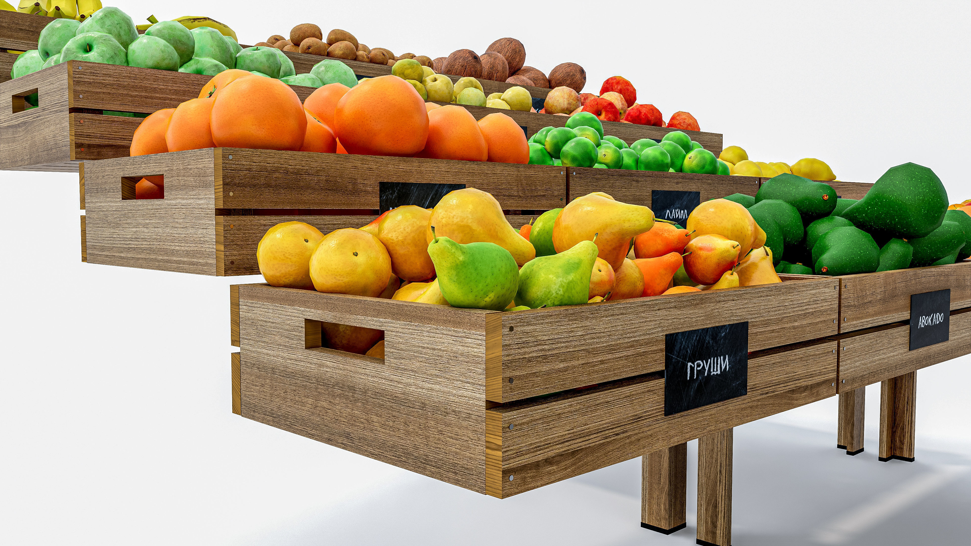 Fruits and vegetables Supermarket Grocery store 3D model_21