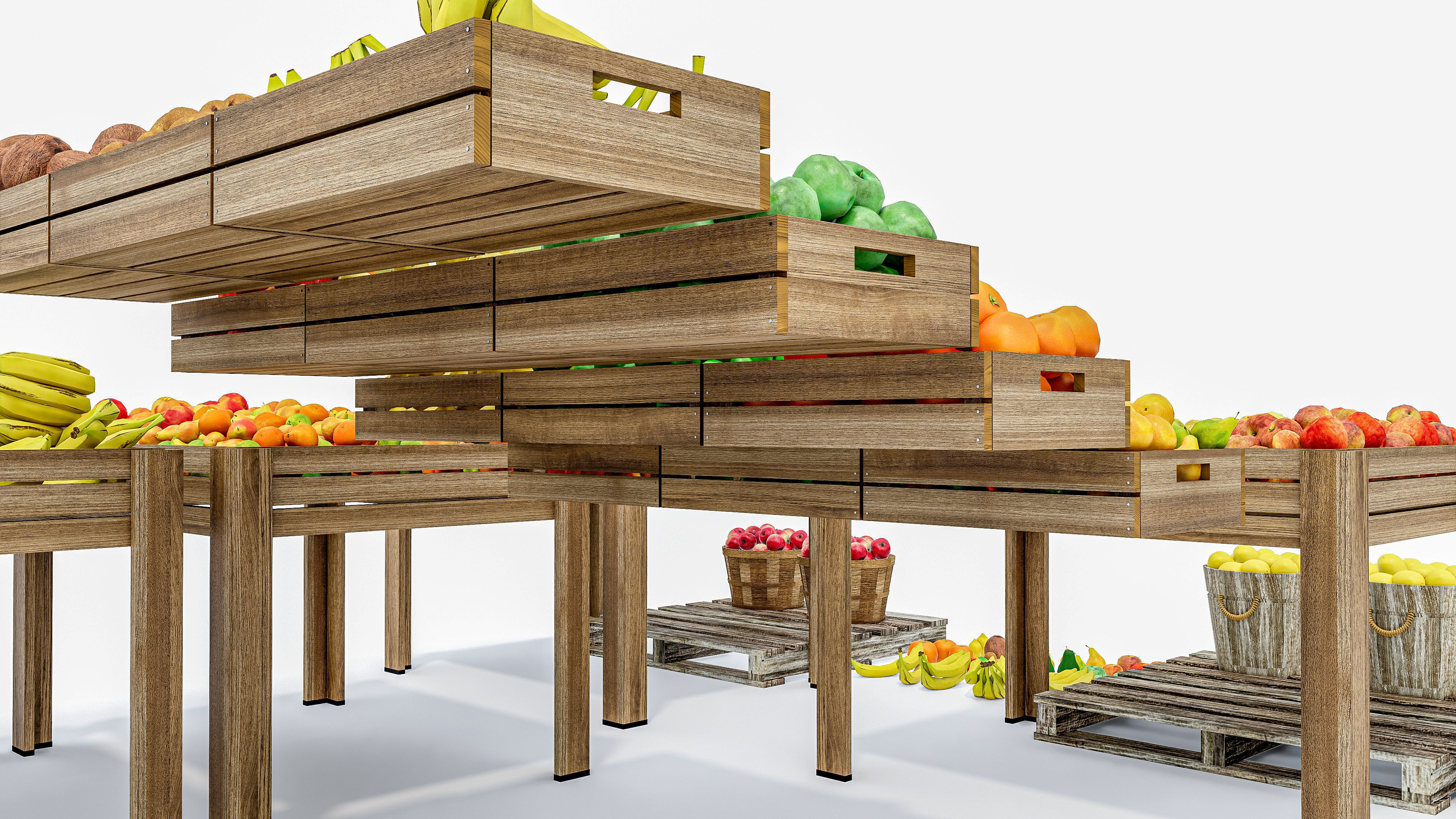 Fruits and vegetables Supermarket Grocery store 3D model_25