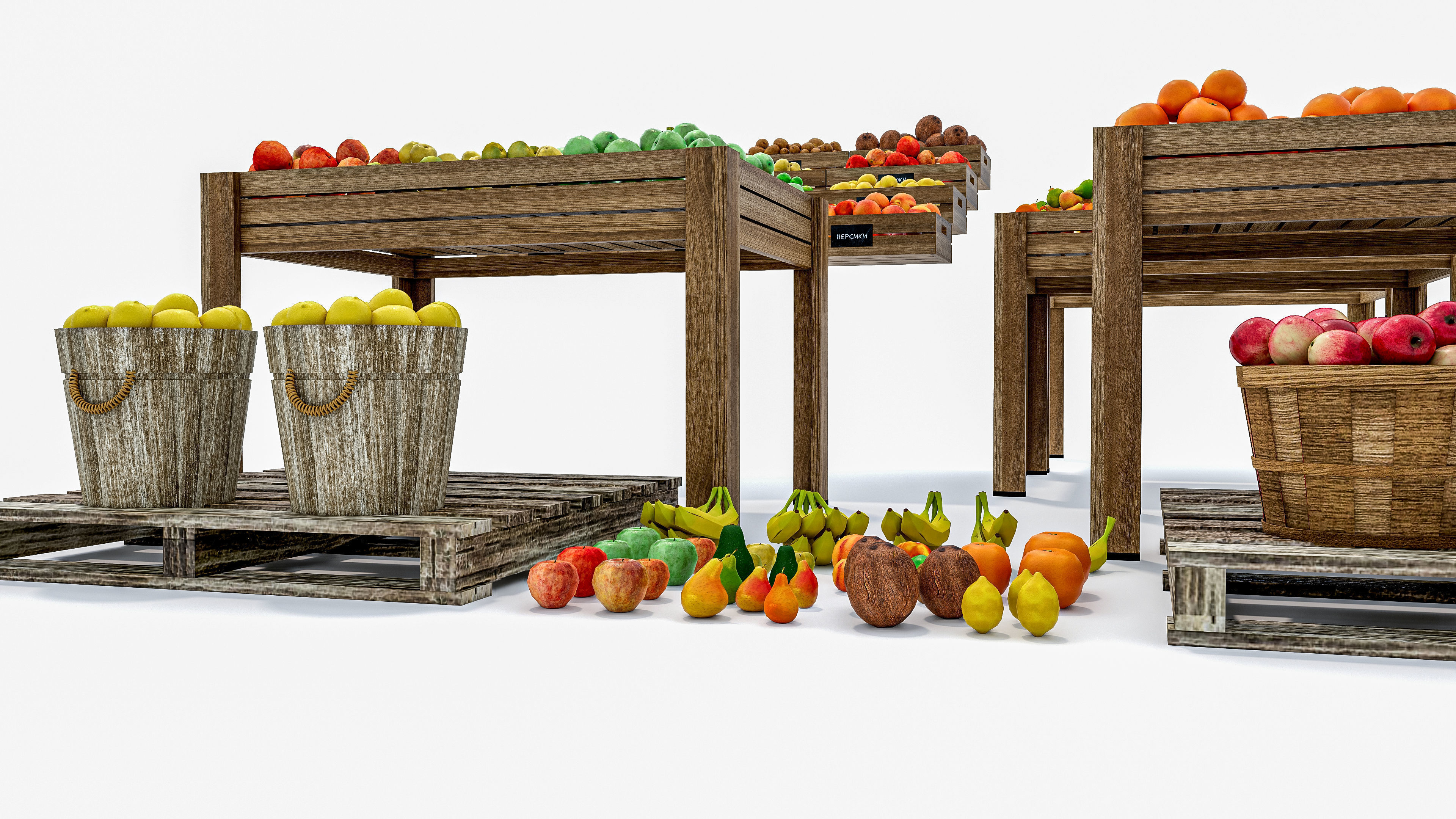 Fruits and vegetables Supermarket Grocery store 3D model_19