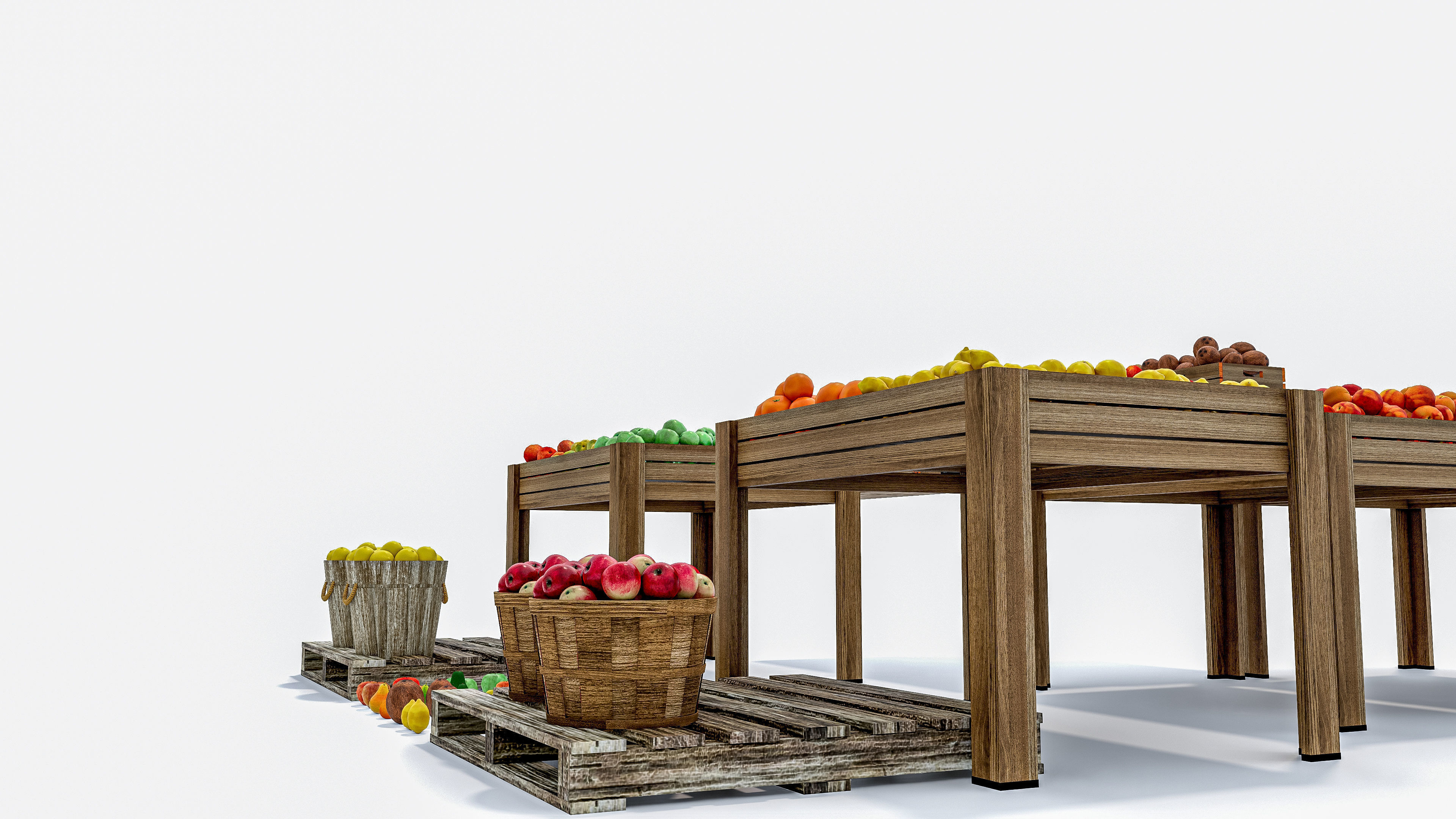 Fruits and vegetables Supermarket Grocery store 3D model_8