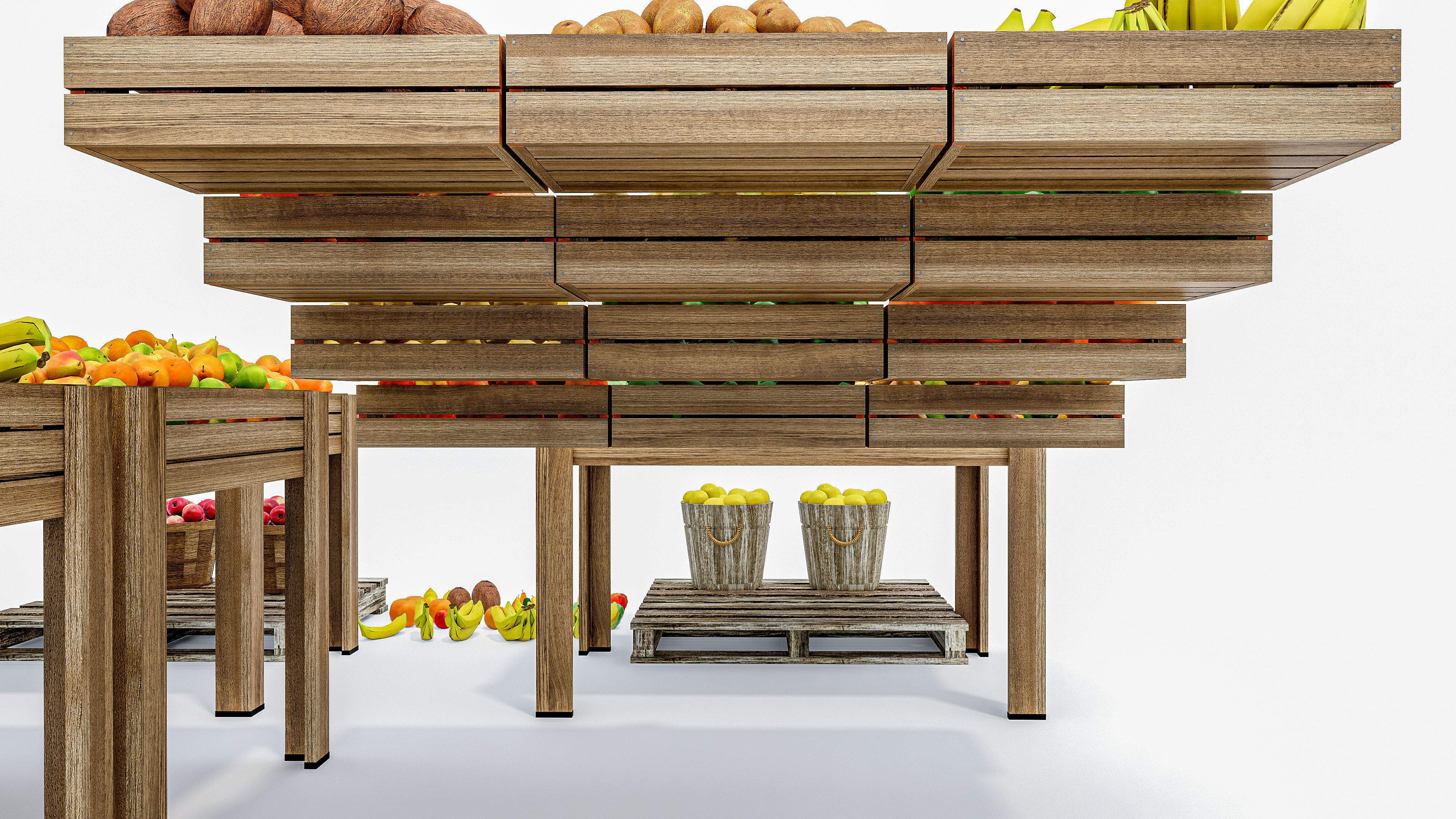 Fruits and vegetables Supermarket Grocery store 3D model_16