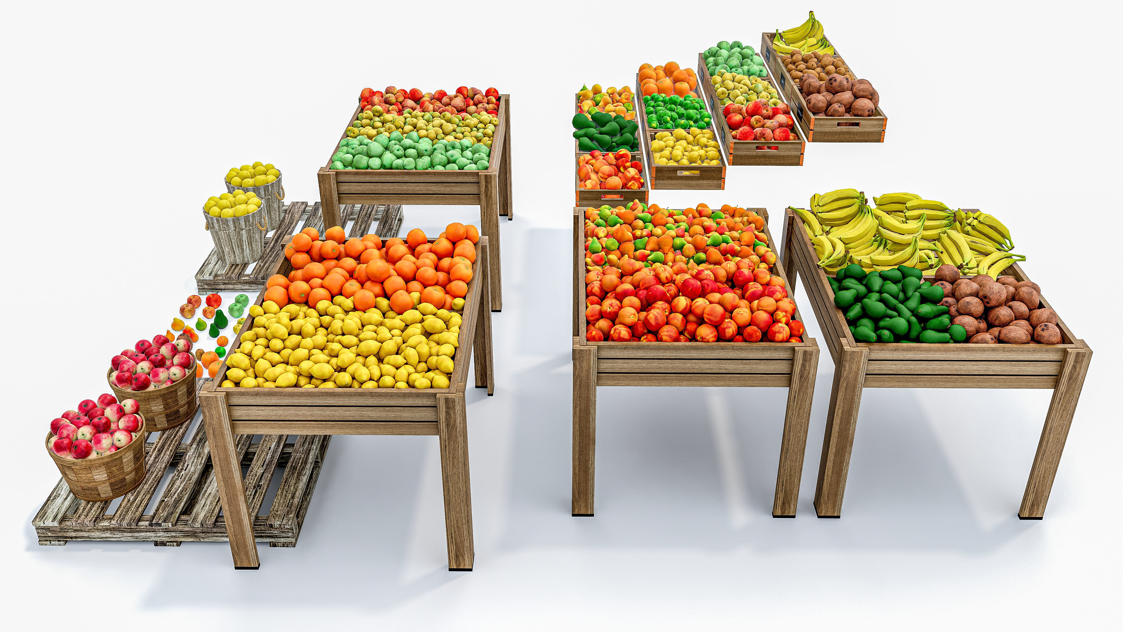 Fruits and vegetables Supermarket Grocery store 3D model_14