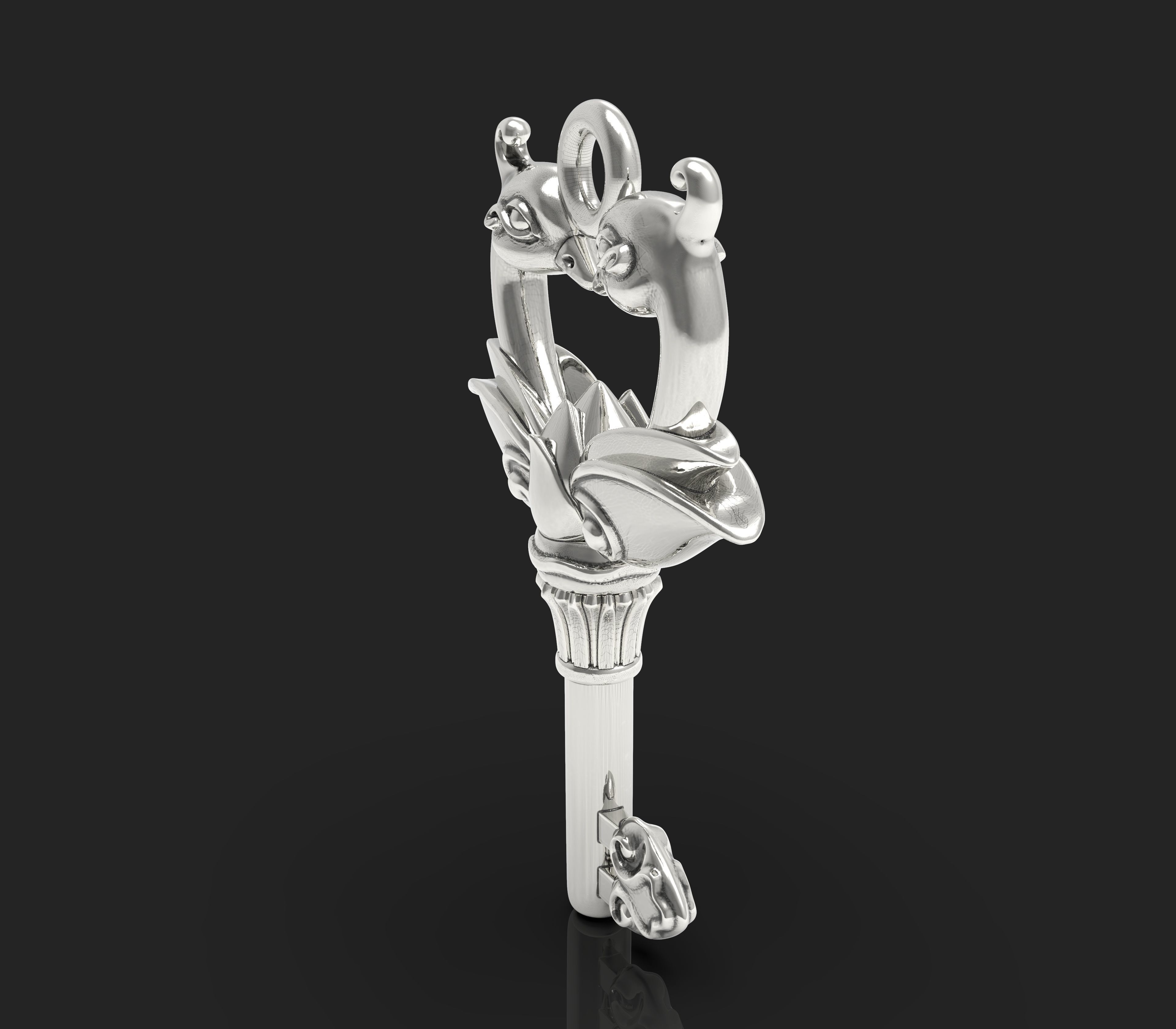 Pendant-Swan in love-3D model STL-file for 3D printing-key 3D print model_3