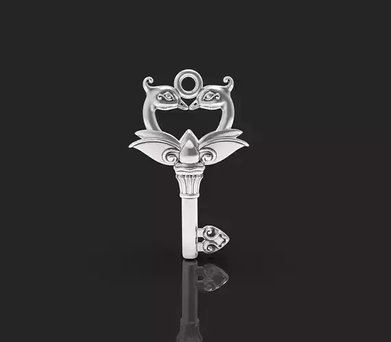 Pendant-Swan in love-3D model STL-file for 3D printing-key